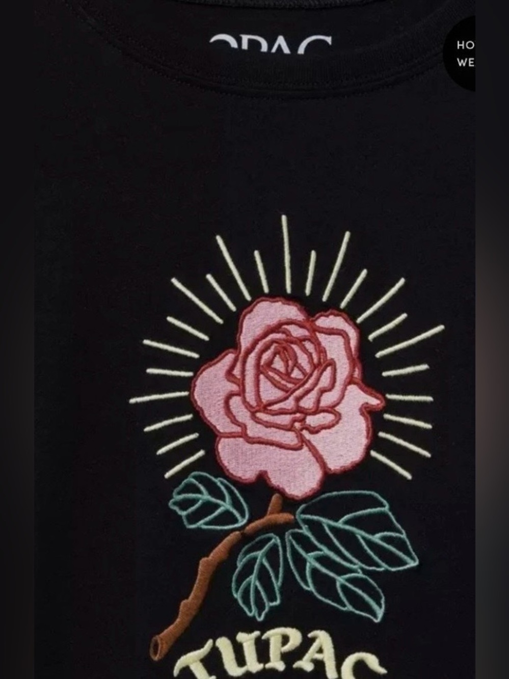 Torrid Black Rose Tupac Embroidered Tee - Size 4X - Worn Once! - Picture 2 of 6